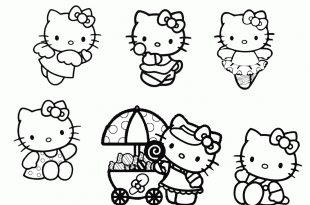 Hello Kitty da colorare: in varie pose e vestiti